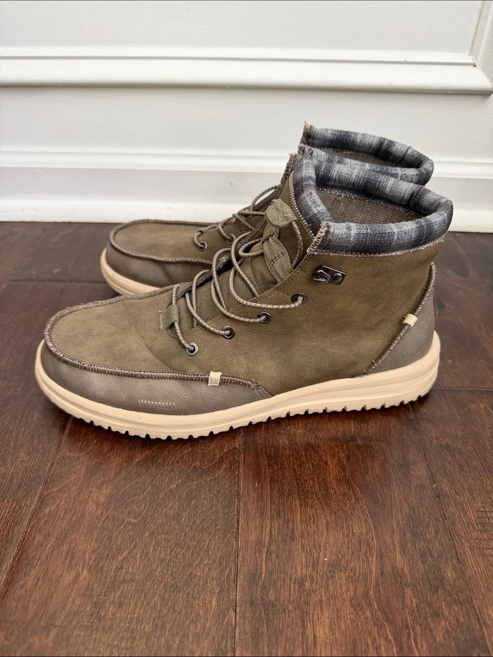 Hey Dude Bradley Classic Boots Mens 12 Tan Walnut Chukka Lightweight Comfort